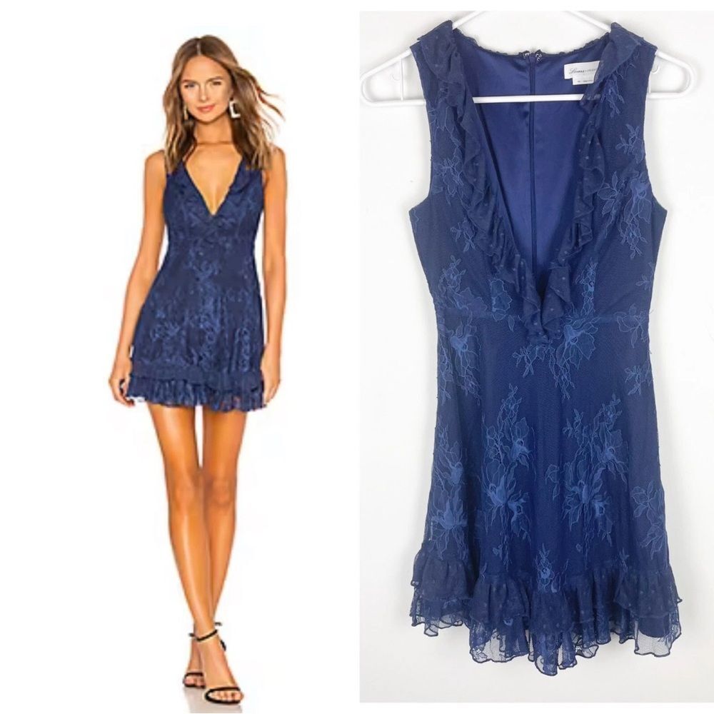 Lovers + Friends Maren Mini Dress in Bright Navy, Size S